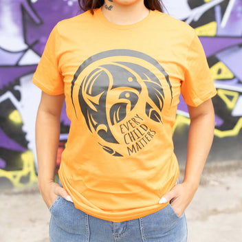 Every Child Matters orange tee made from ringspun cotton, promoting Indigenous awareness and healing.