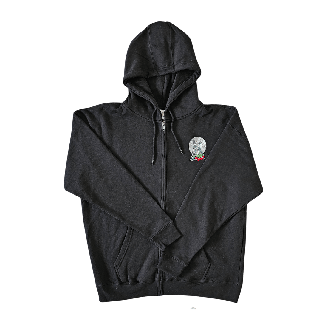 Strawberry Sage Emboidered Zip-Up Hoodie