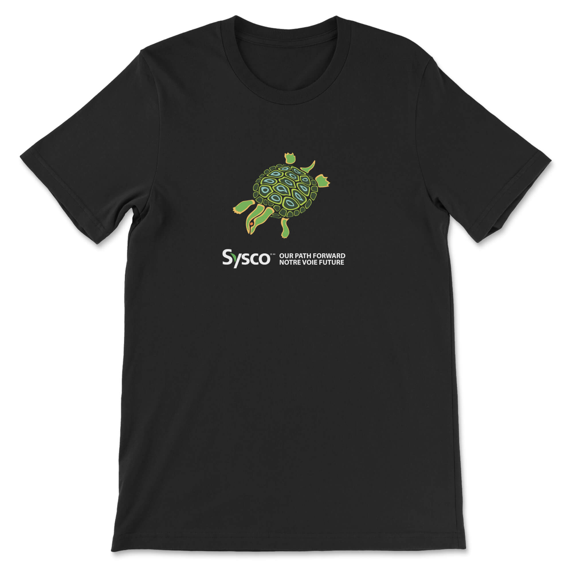 Black Sysco Mikinaak tee on a white backround.