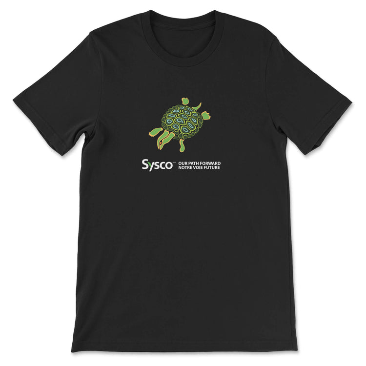 Black Sysco Mikinaak tee on a white backround.