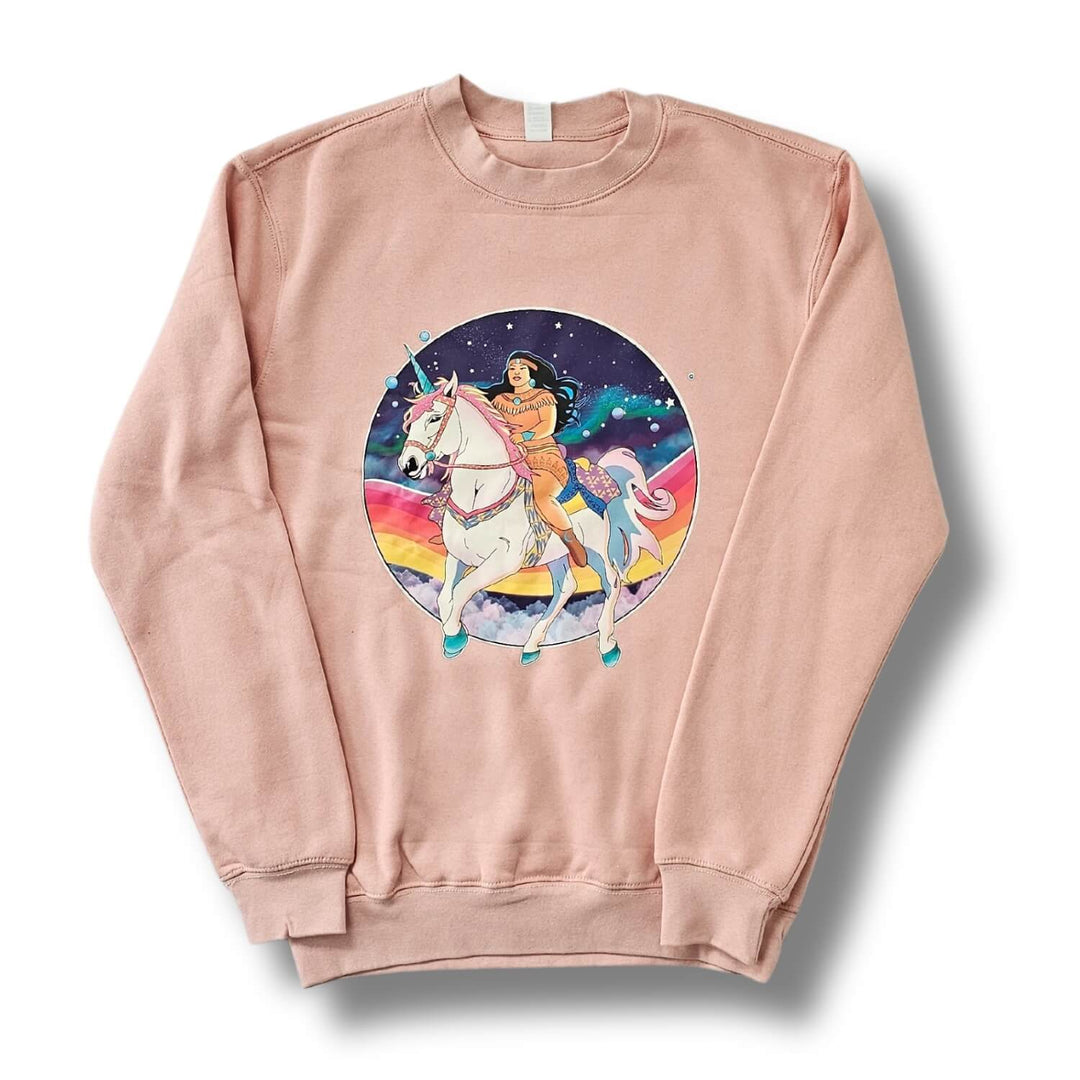 Rainbow Unicorn Woman Crewneck