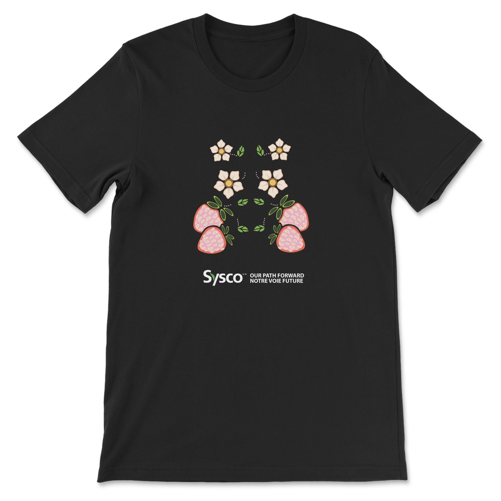 Sysco Odemin Black Tee on white background.